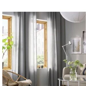 IKEA HILJA Curtains 1 Pair Gray w/ Heading Tape 57 x 98 1/2'' 403.907.33 – NEW
